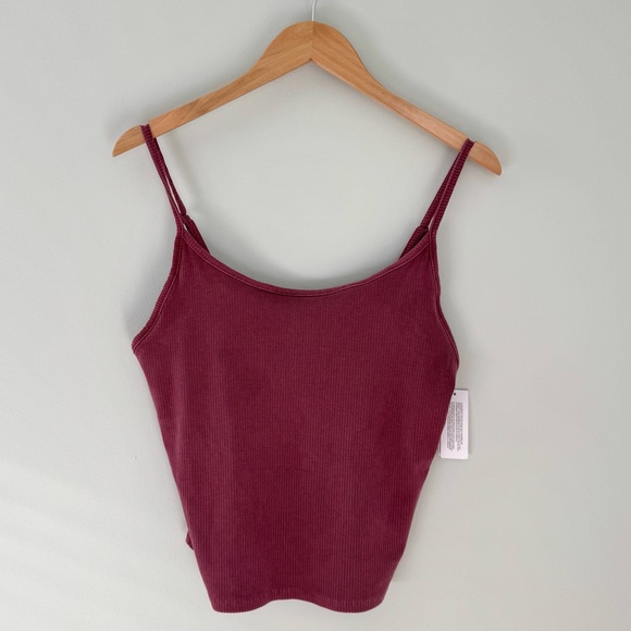 NWT American Eagle Plum Ribbed Tank Top - Picture 1 of 9